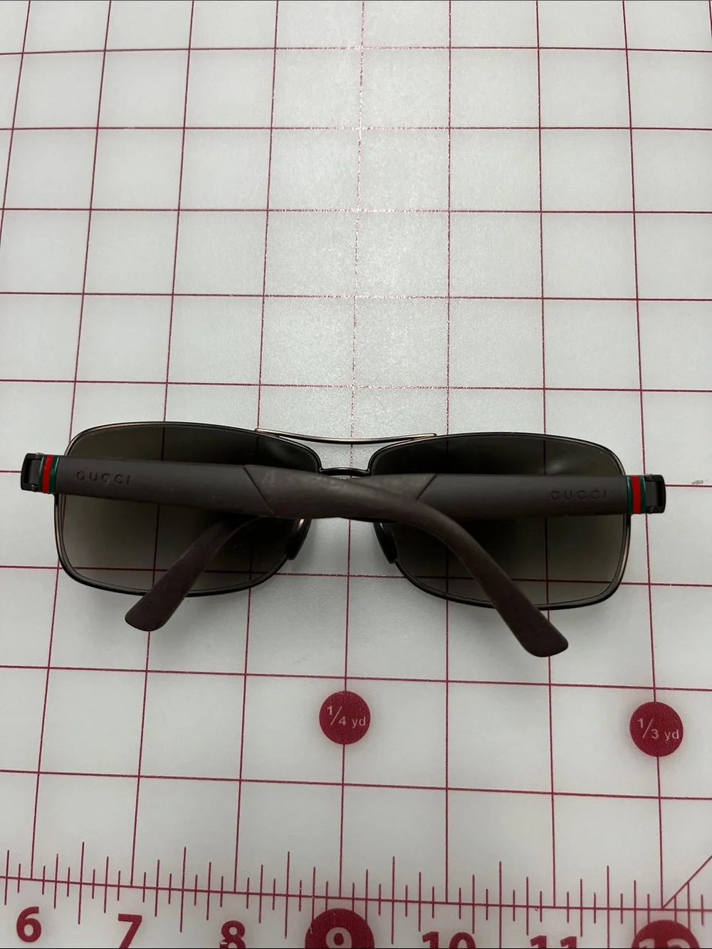 GUCCI NWOT Men's Pilot/Rect Wrap Havana Brown Gradient 63-14-130 Sunglasses